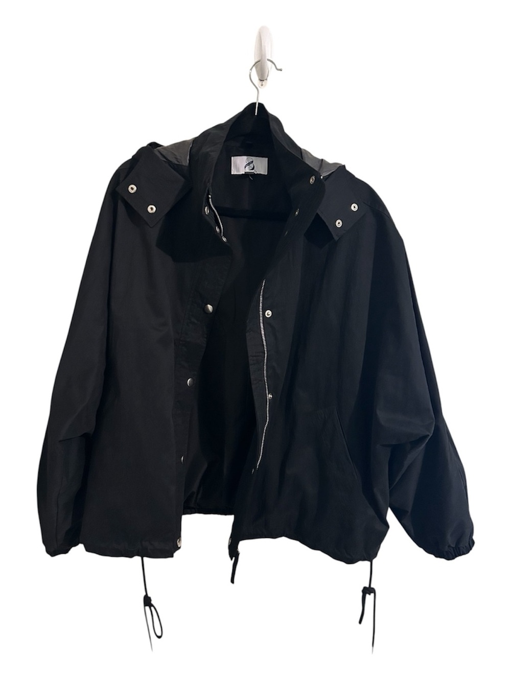 Lou & Grey Black Water-Resistant Anorak Batwing Sleeve Hooded Jacket